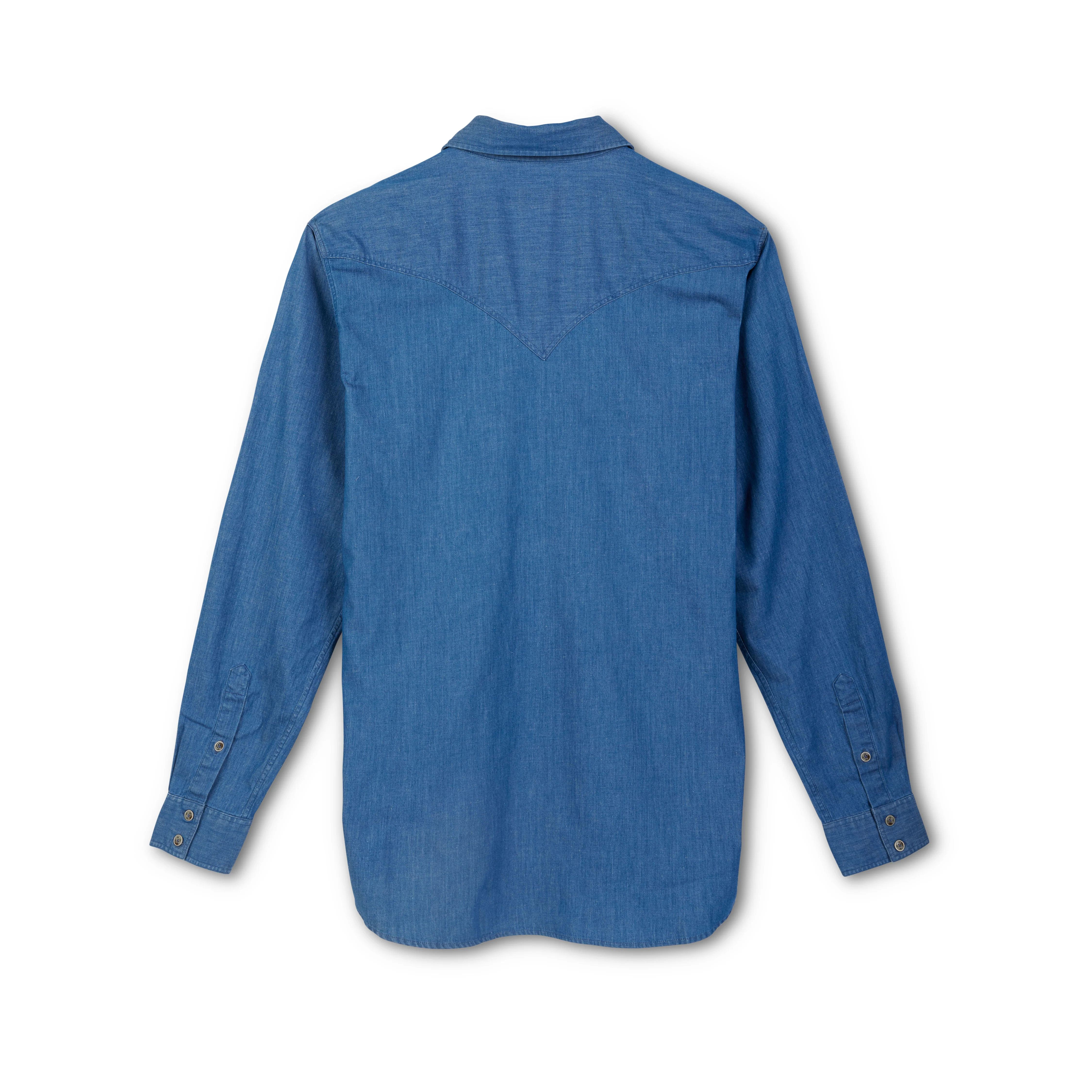 Men's Medium Wash Denim Button Down Shirt - Image 2