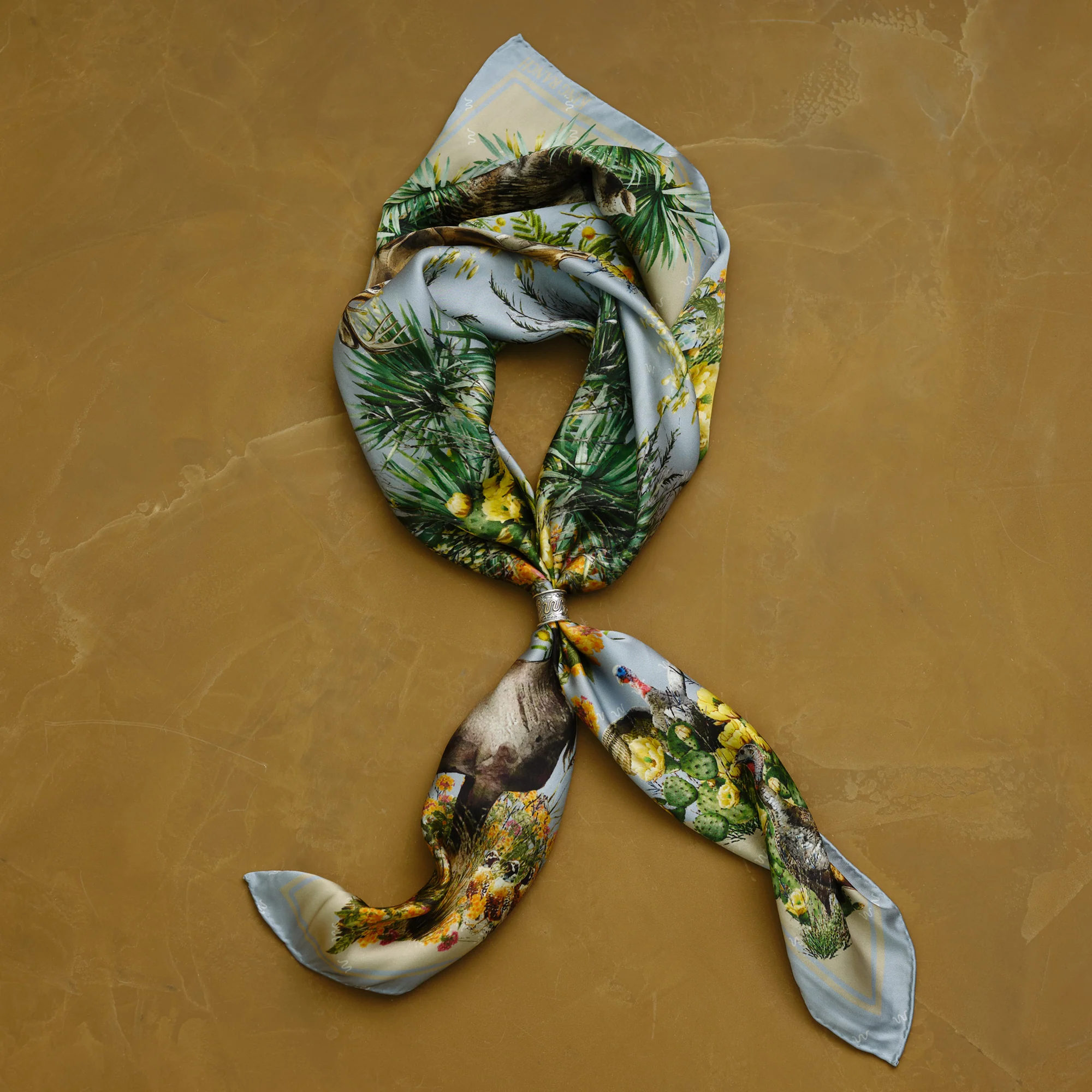 King Ranch Flora and Fauna Silk Scarf - Image 8