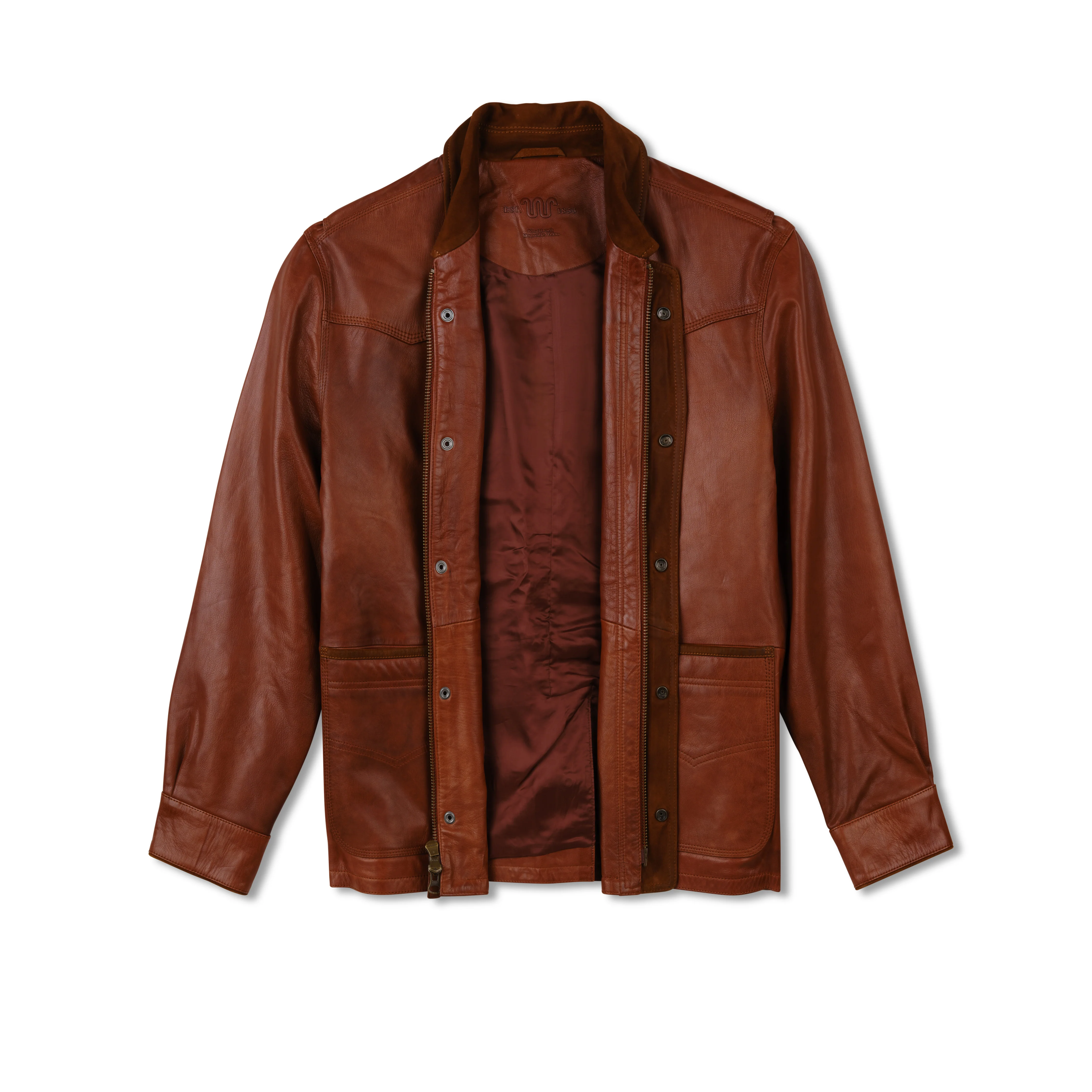 Men’s Leather Ranch Coat - Image 2