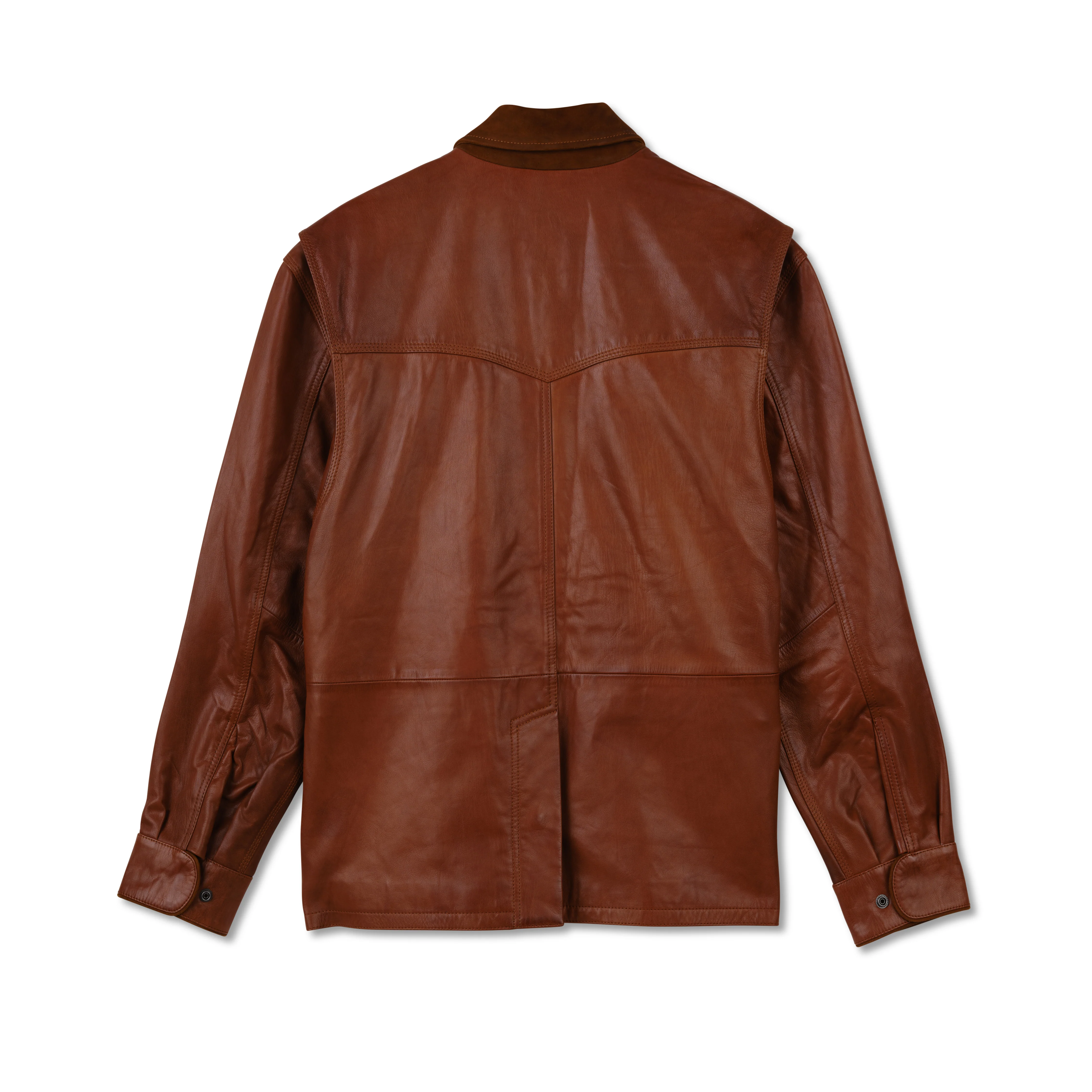 Men’s Leather Ranch Coat - Image 3
