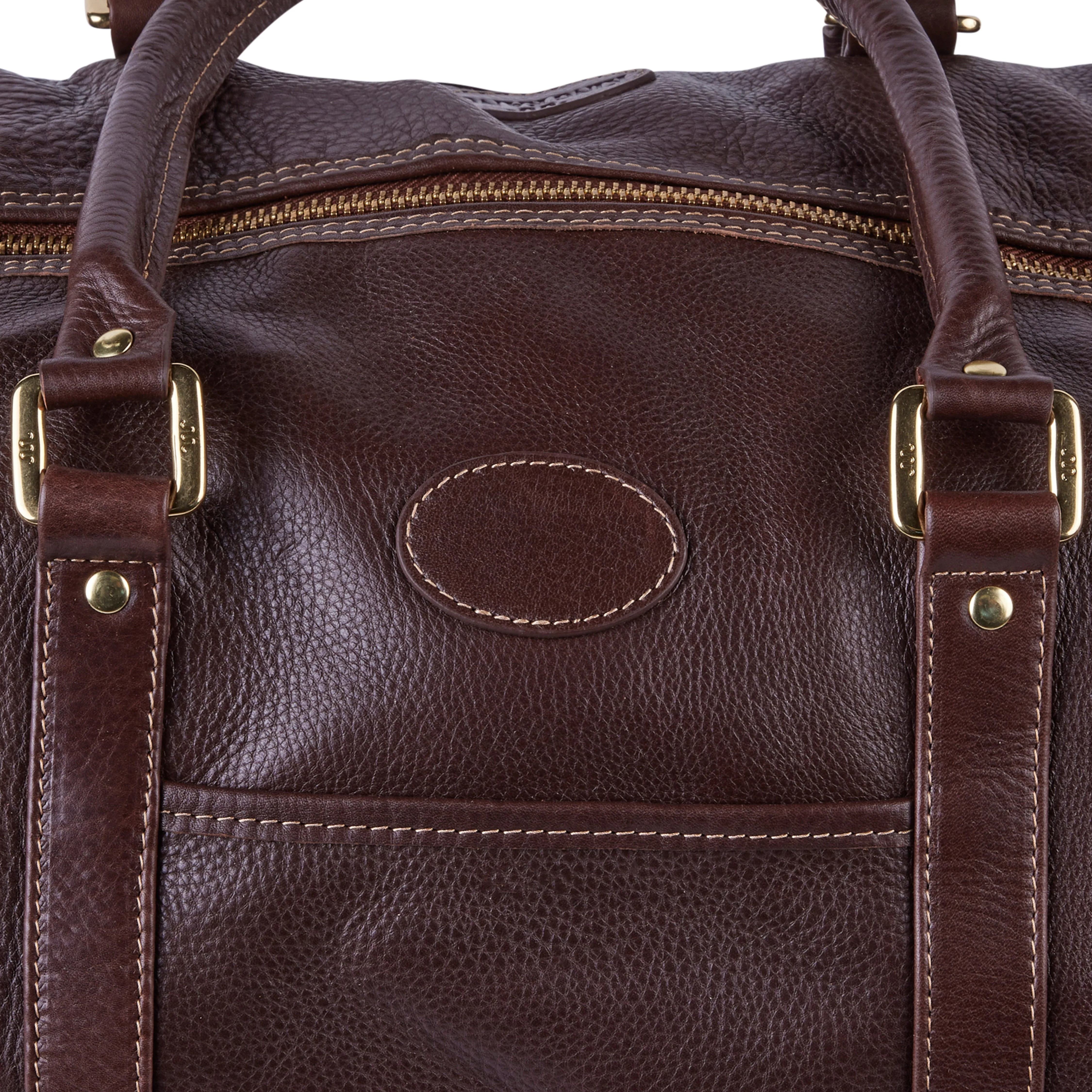 Leather Zipper Top Duffle Bag - Standard - Image 4