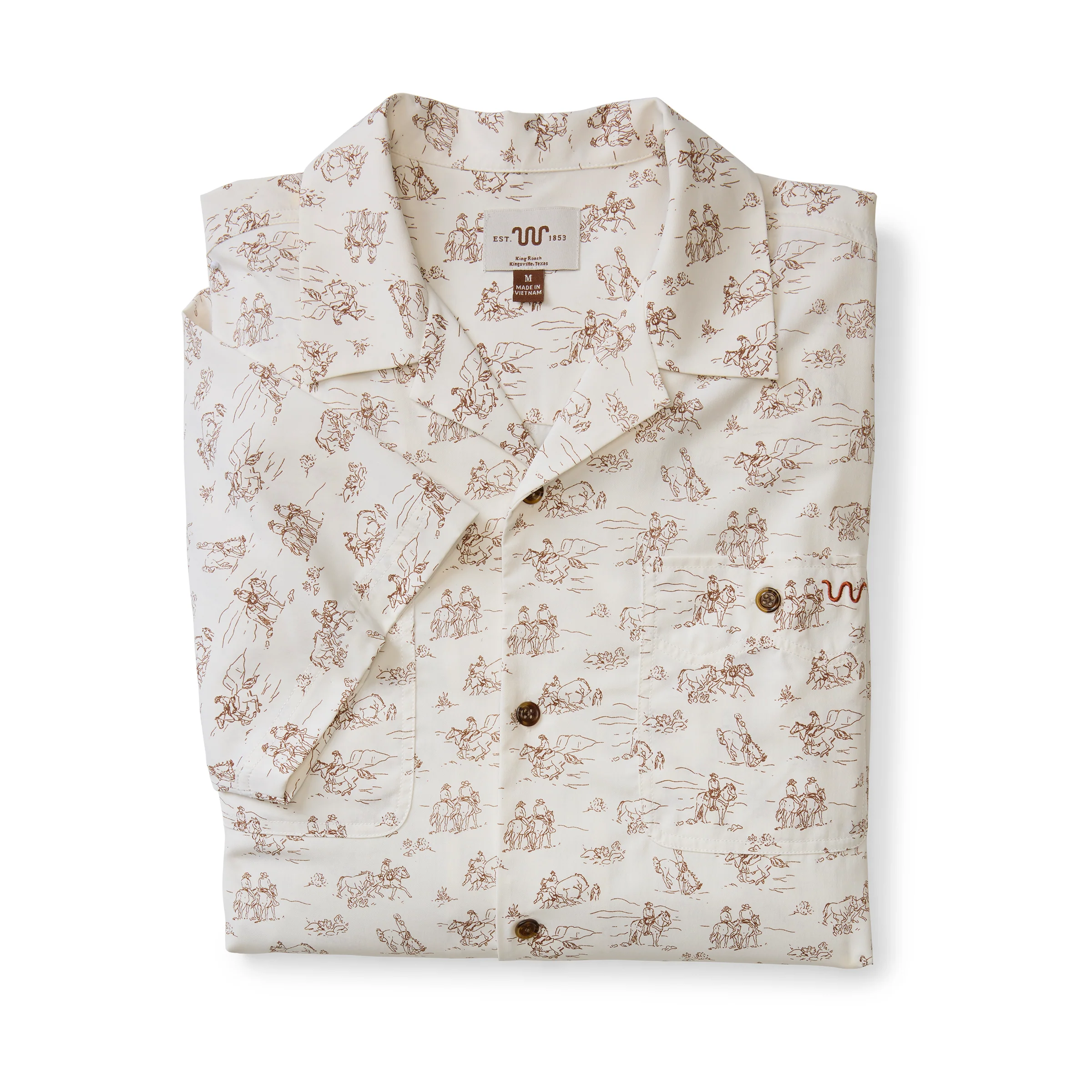 Men's Blue Norther™ Canelo Camp Shirt Cowboy Print - Image 4