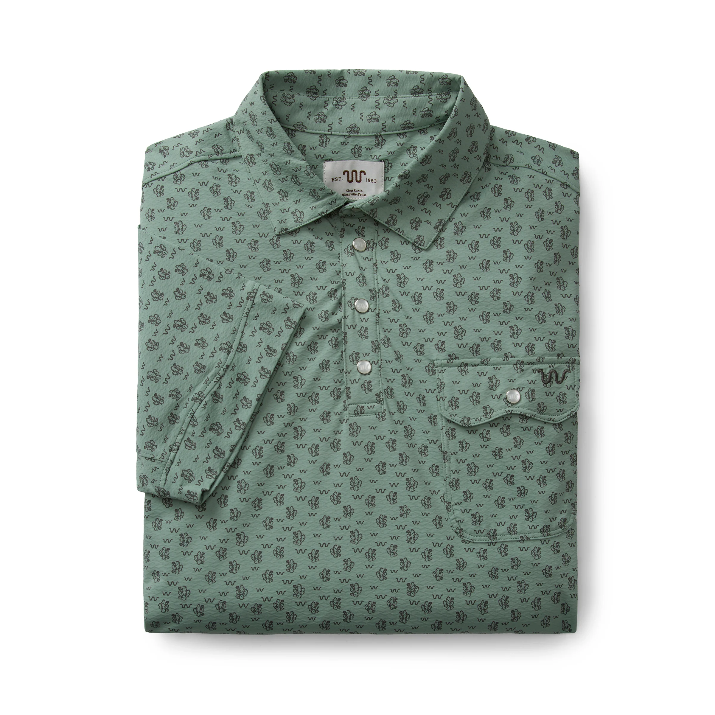 Men's Blue Norther™ Ranch Polo, Cactus - Image 3