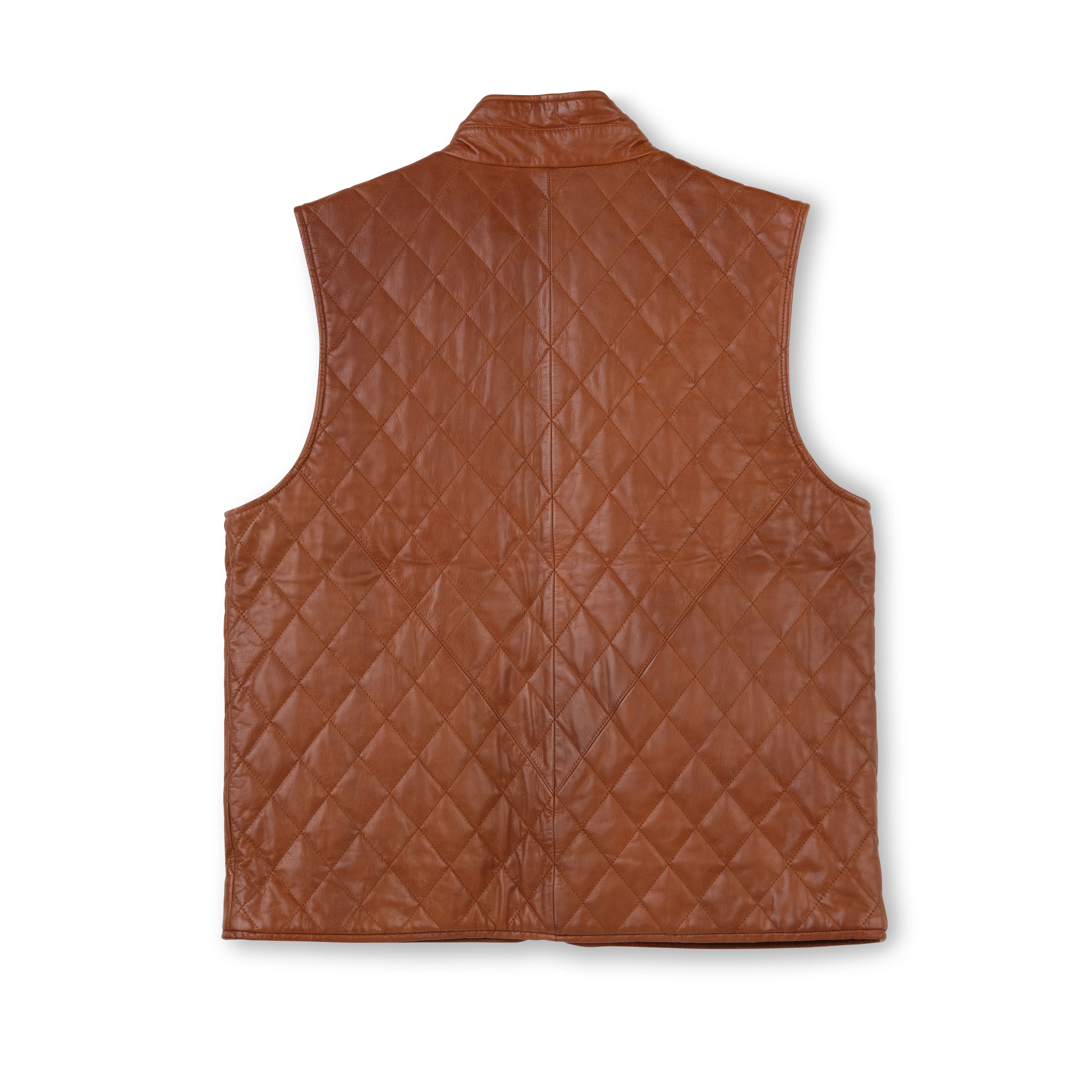 Men's Leather Quilted Ranch Vest - Image 3