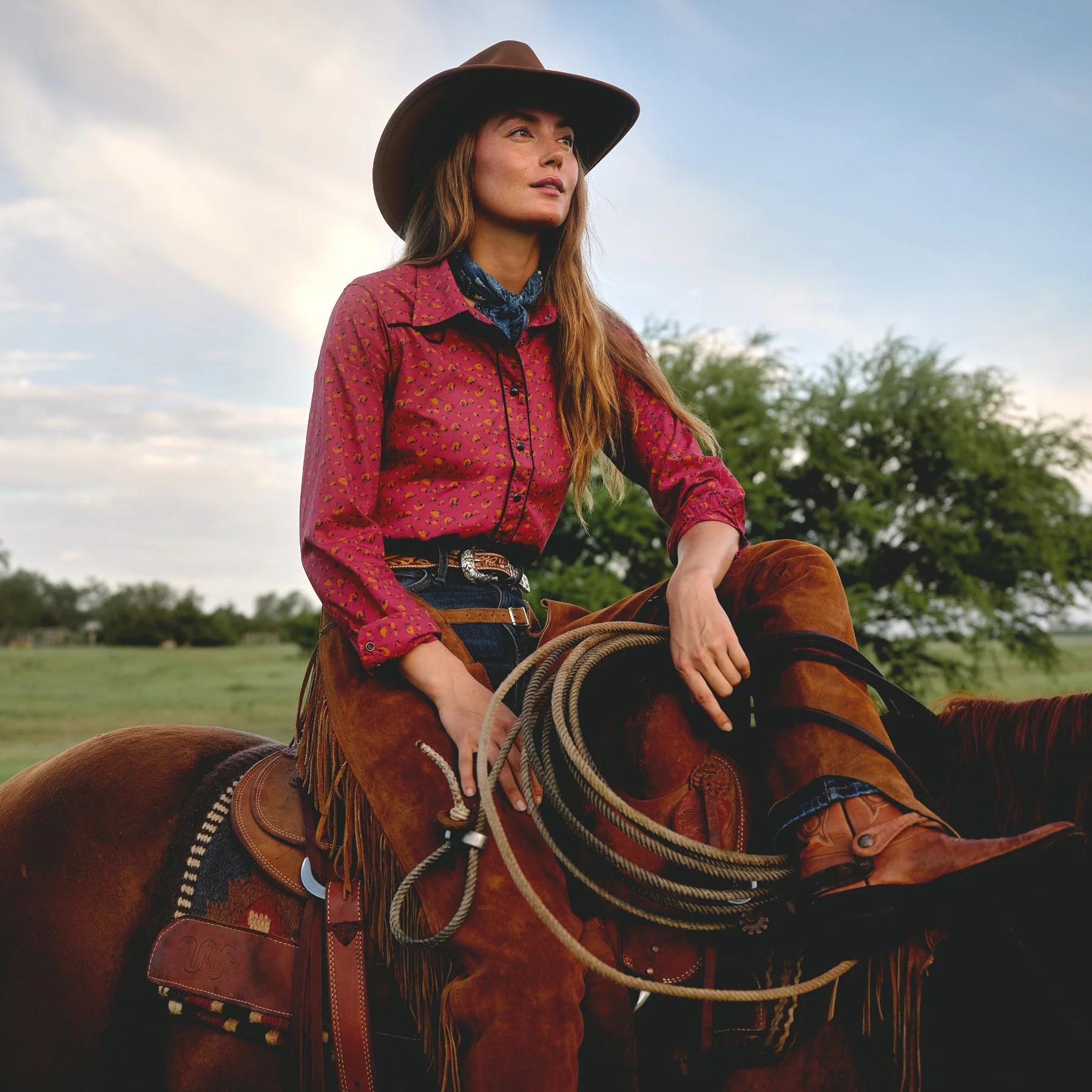 Women's Pearl Snap Ranch Shirt - Image 11