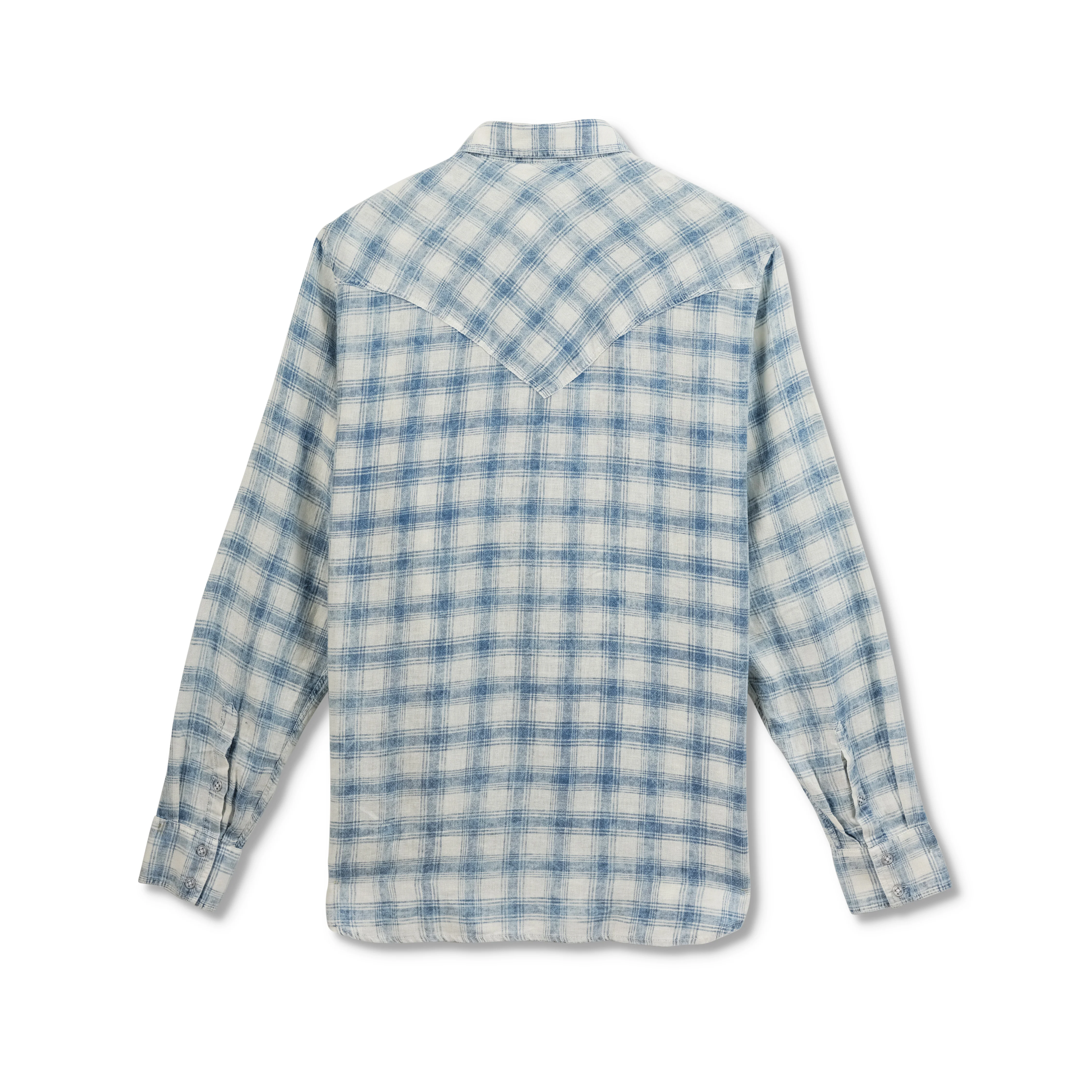 Men's Washed Plaid Western Collar Shirt - Image 2