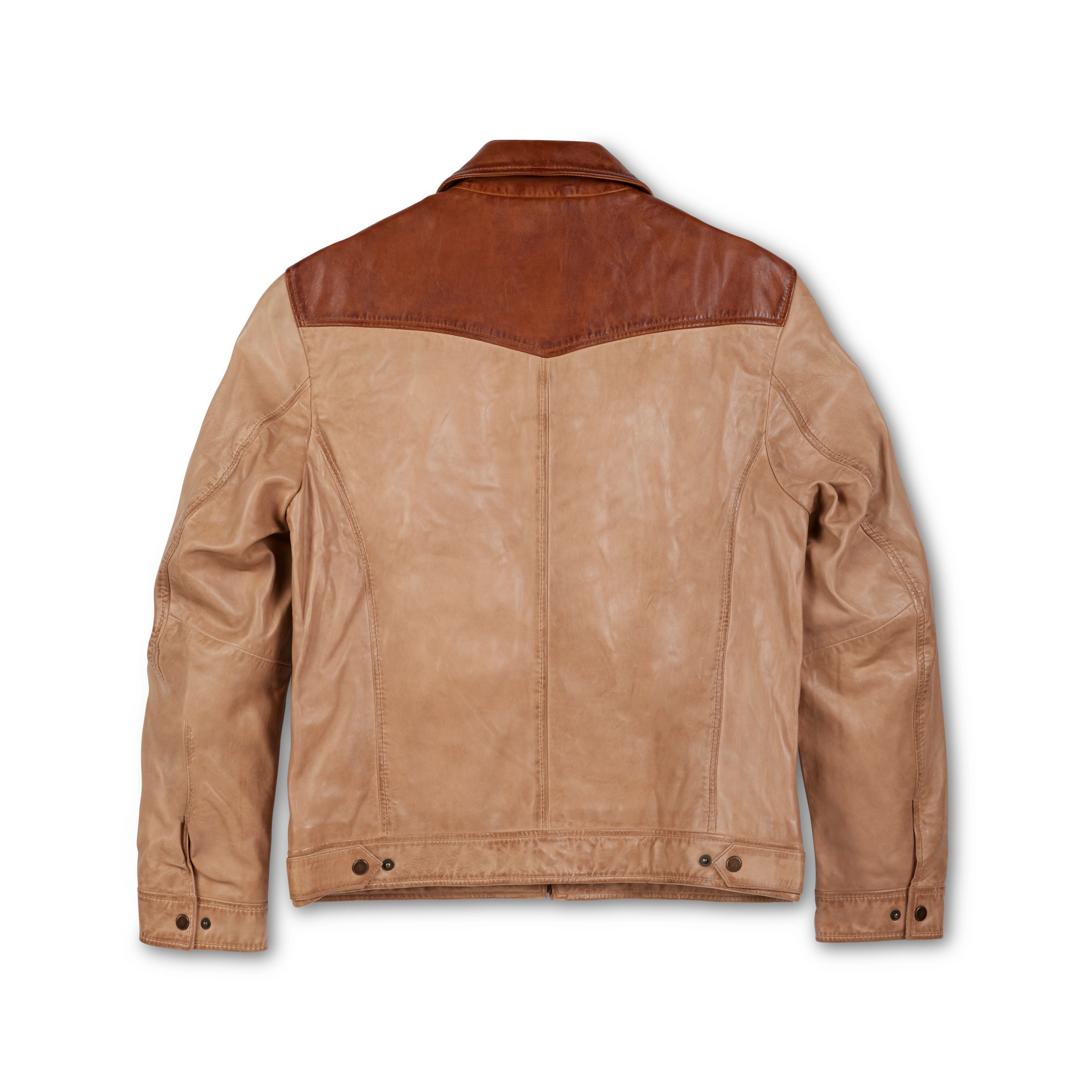Men's Western Two-Tone Leather Jacket - Image 2