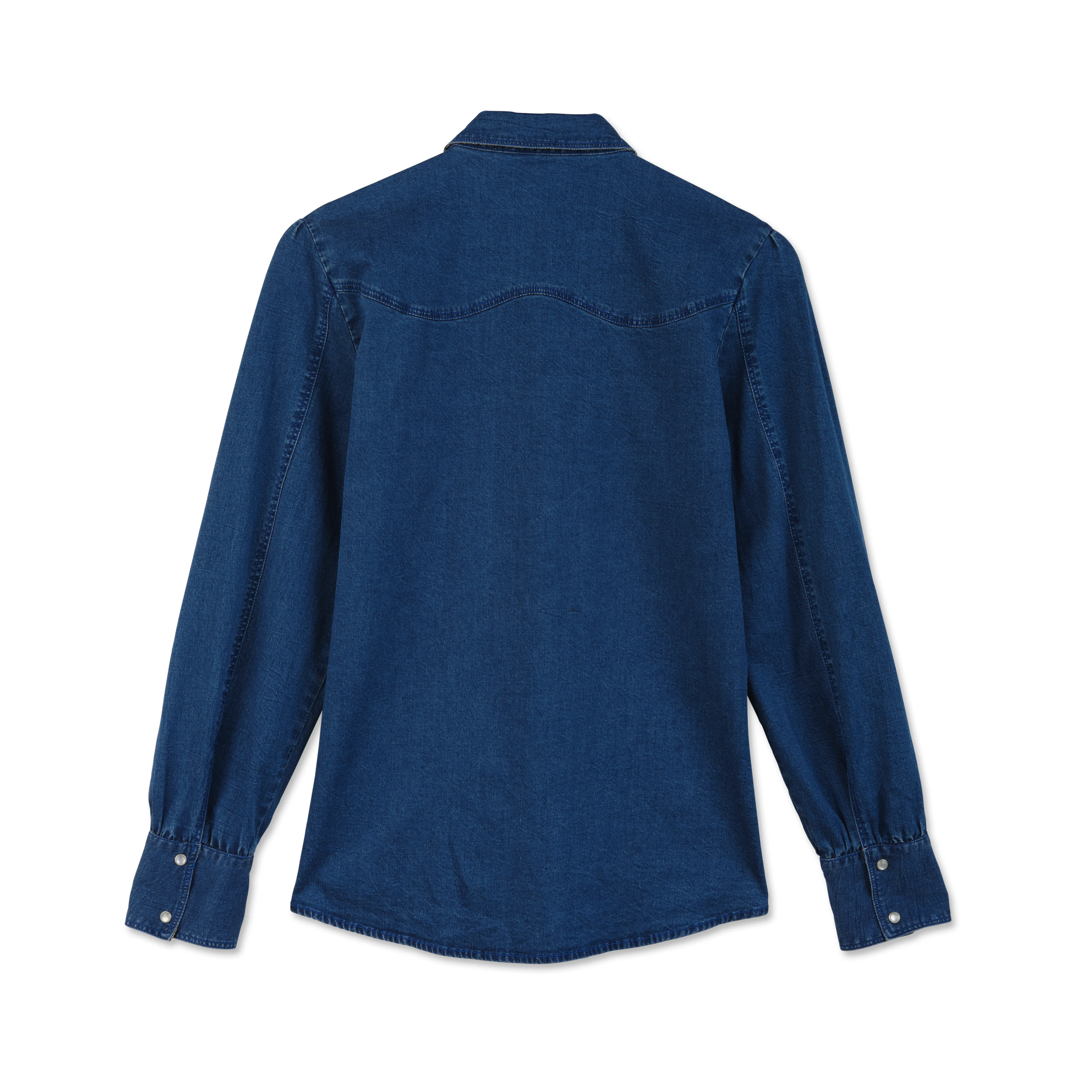 Women's Dark Wash Denim Shirt - Image 3